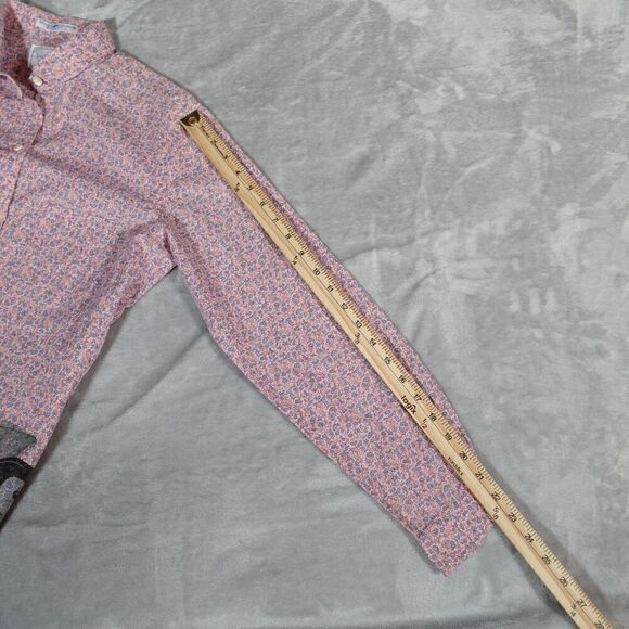 Vintage Levis Floral Button Shirt Womens 12 Betty Boop Art Pink 80s 90s - Picture 12 of 12
